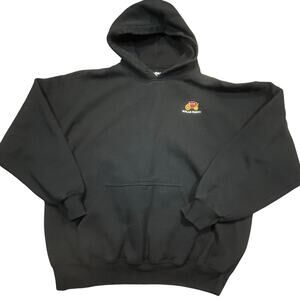Wells Fargo Employee Hoodie Mens L Black Embroidered Stagecoach Pullover Logo